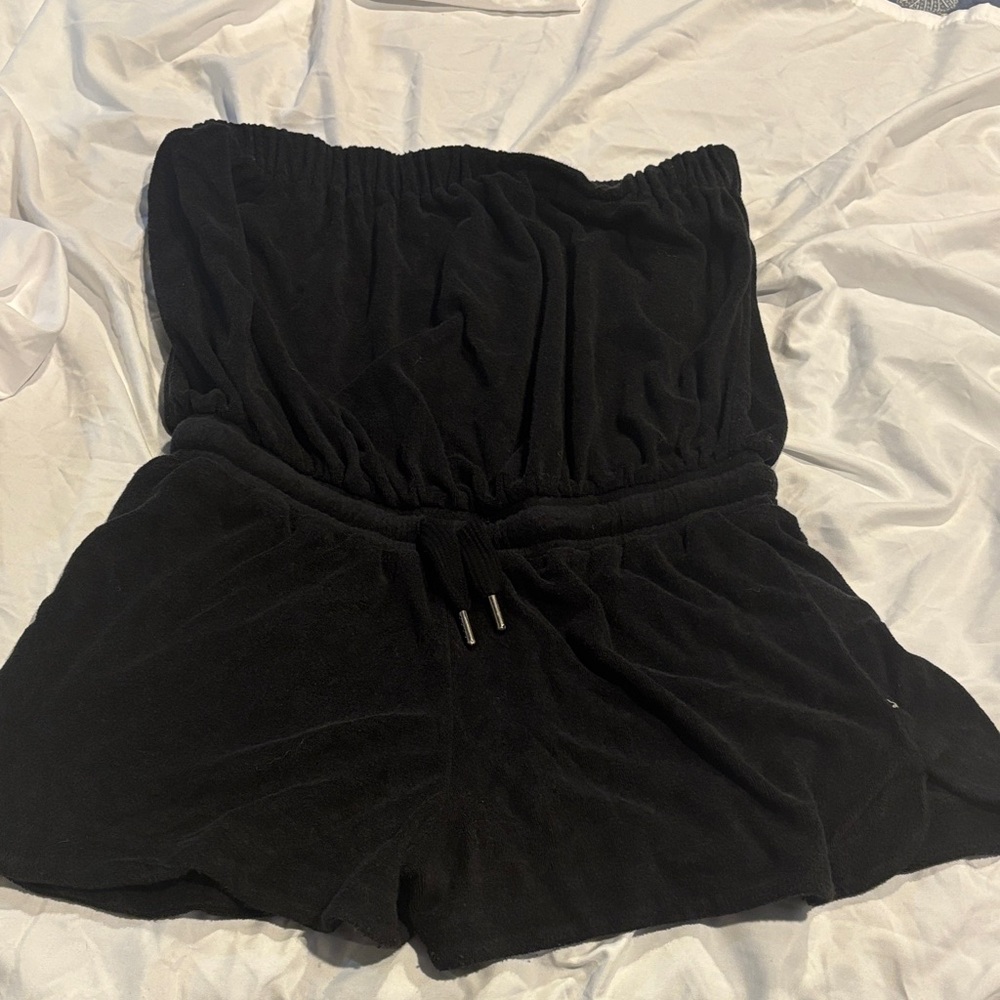 Ocean Drive Black Shorts Romper